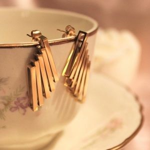 18k gold plated Art Deco style earrings